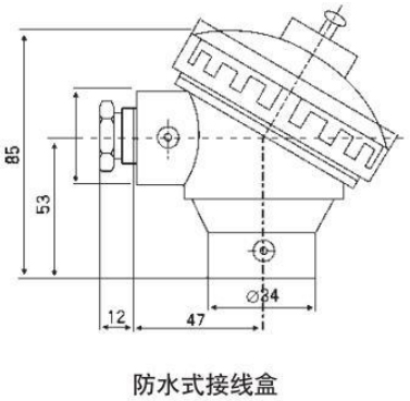 直角式熱電偶防水式接線盒圖