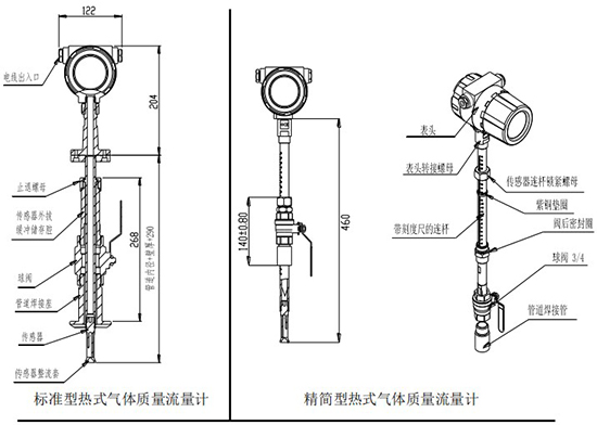 實驗室氣體質量流量計插入式結構圖